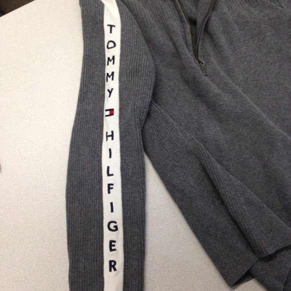 Tommy Hilfiger Full Zip Mock Neck Sweater Women's Size Large Gray Long Sleeve - Picture 4 of 6
